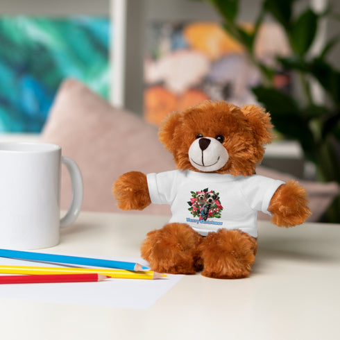 Custom Photo Festive Poinsettia Stuffed Animals with Tee